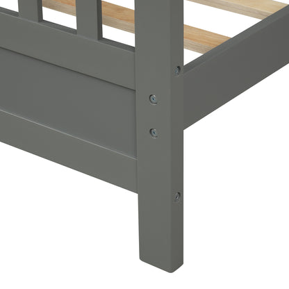Hard Wood Platform Bed with Headboard Slatted Footboard - Home Brains And Brawn