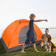 1-Person Waterproof Camping Dome Tent Automatic Pop Up Quick Shelter Outdoor Hiking Orange - HomeBrainsandBrawn