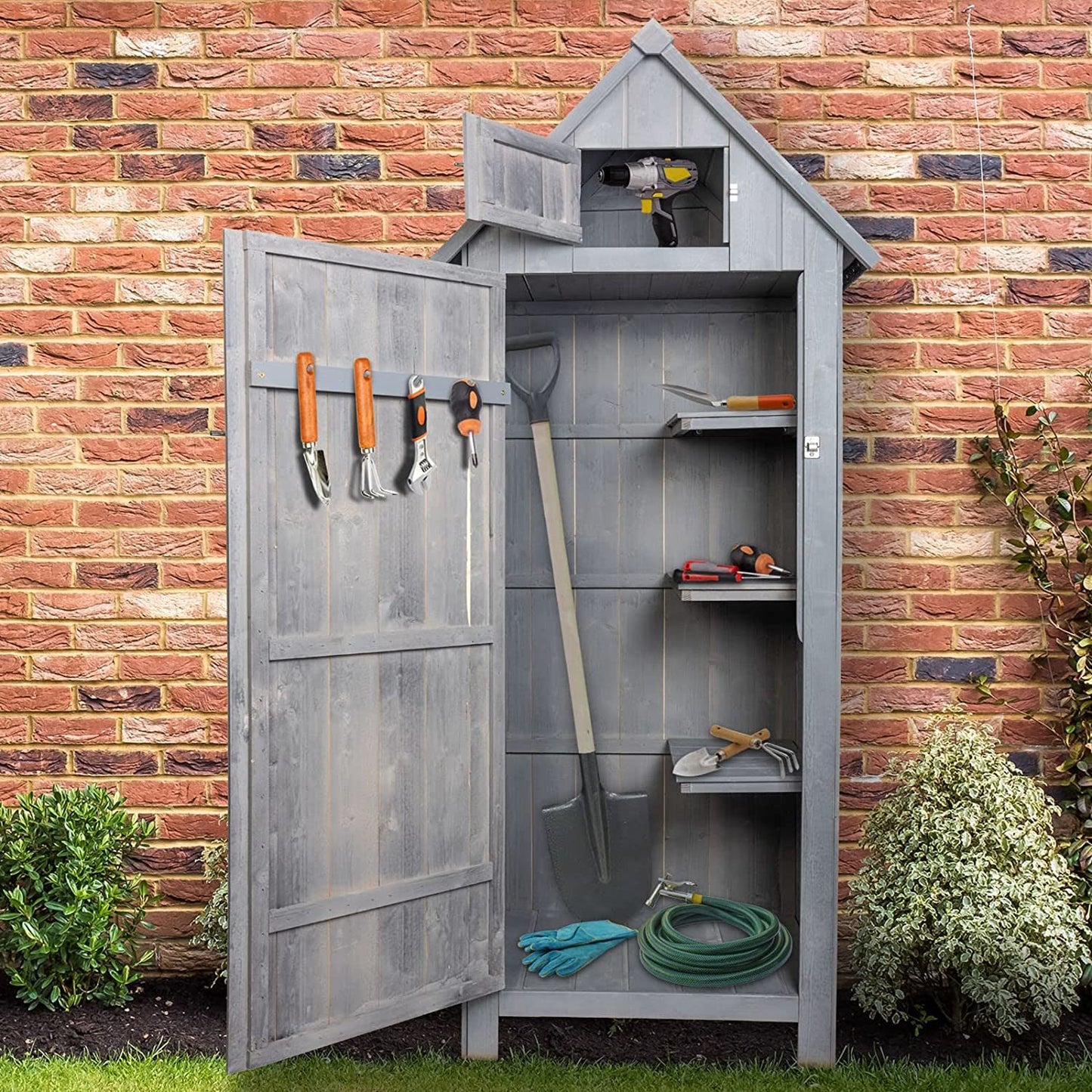 Compact Outdoor Garden Tools Storage Shed