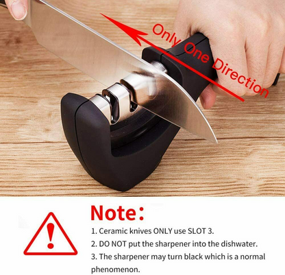 KNIFE SHARPENER Ceramic Tungsten Kitchen Knives Blade Sharpening System Tool USA XH - Home Brains And Brawn