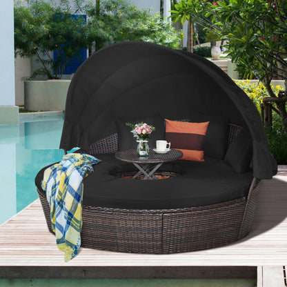 Outdoor Daybed with Retractable Canopy - HomeBrainsandBrawn