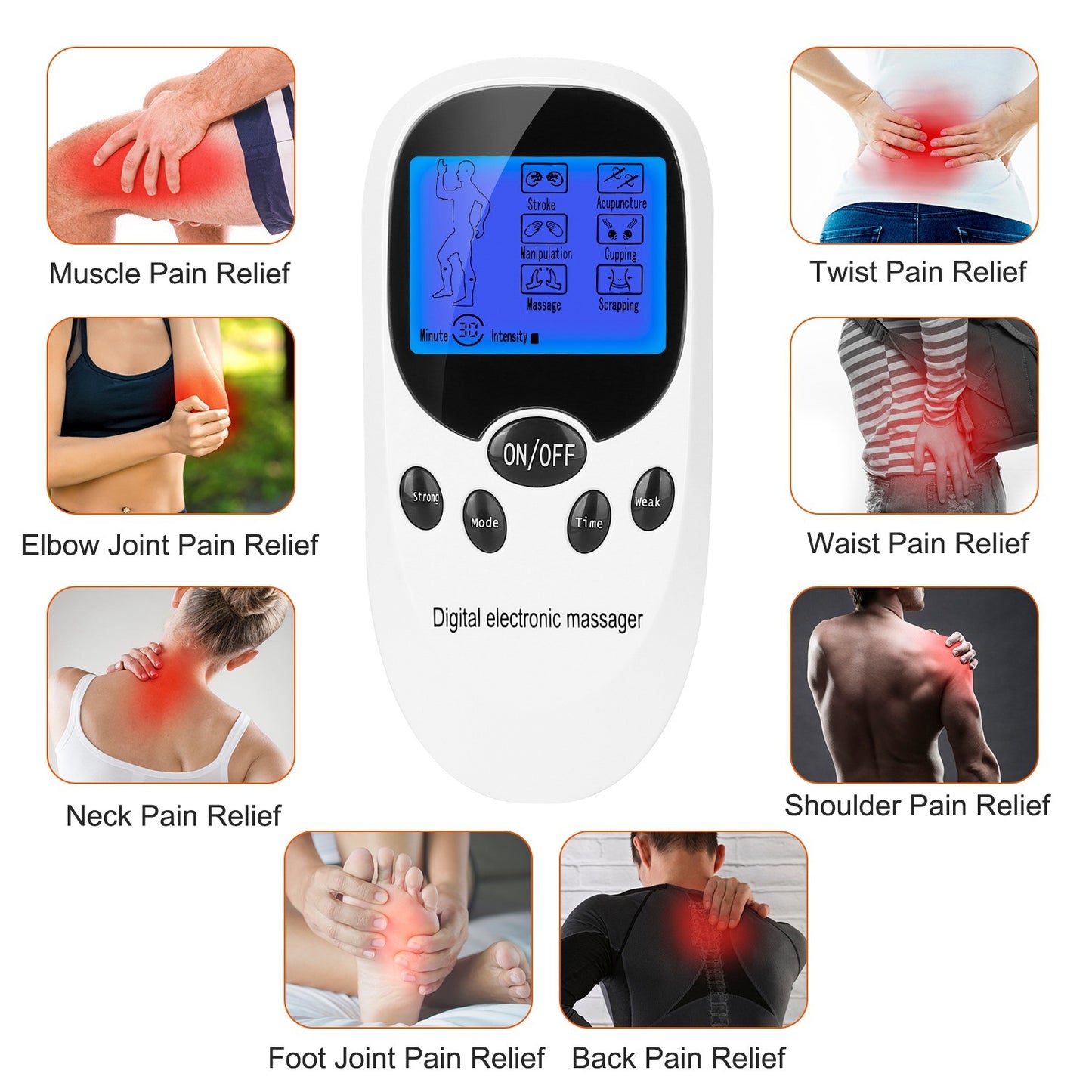 Electric Muscle Stimulator Dual Channels Pulse Massager