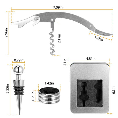 3Pcs Corkscrew Bottle Opener Set - Home Brains And Brawn