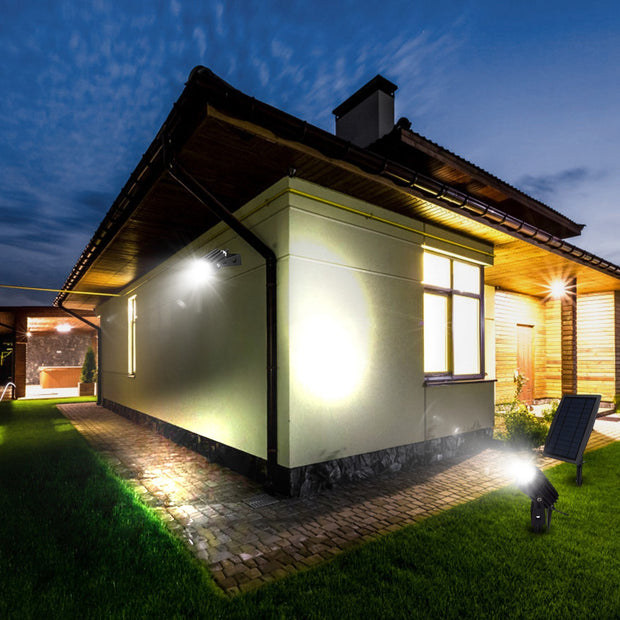 Twin Solar Spotlight Outdoor Light Sensor Lamps - Home Brains And Brawn