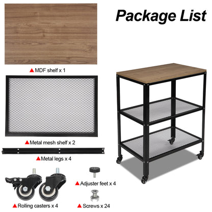 3-Tier Kitchen Microwave Cart - HomeBrainsandBrawn