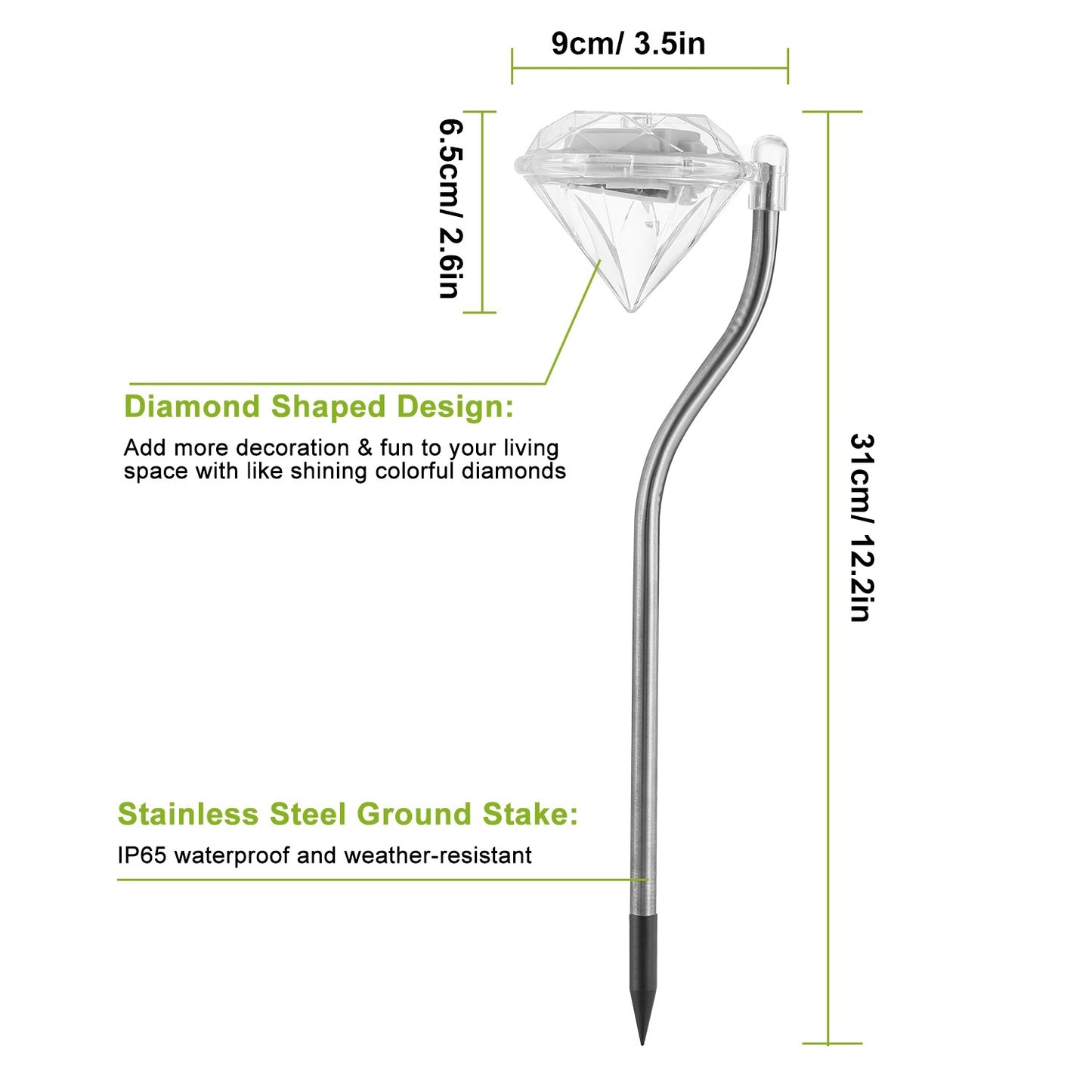 Solar Garden Light Outdoor Diamond LED Light