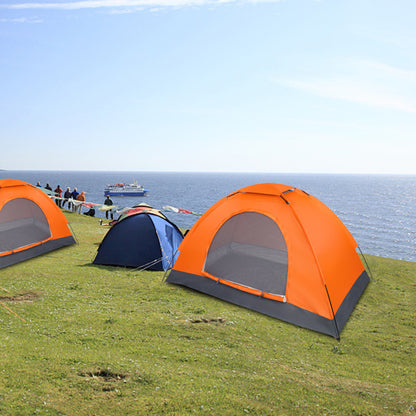 1-Person Waterproof Camping Dome Tent Automatic Pop Up Quick Shelter Outdoor Hiking Orange - HomeBrainsandBrawn