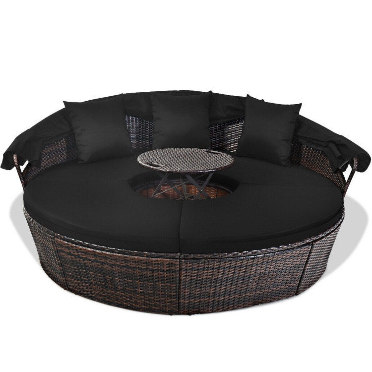 Outdoor Daybed with Retractable Canopy - HomeBrainsandBrawn