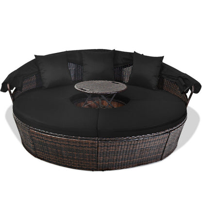 Outdoor Daybed with Retractable Canopy - HomeBrainsandBrawn