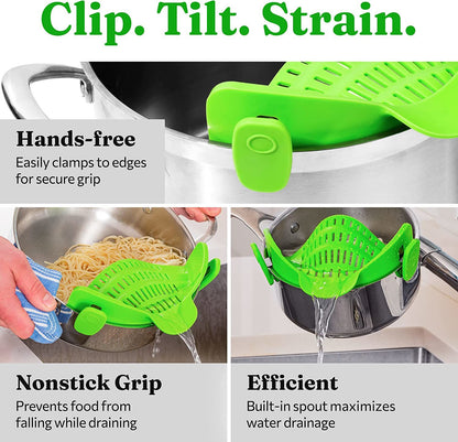 Kitchen Snap N Strain Pot Strainer and Pasta Strainer - Home Brains And Brawn