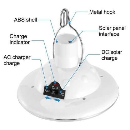 Solar Camping Light Hanging LED Bulb Lamp Portable Lantern Emergency Light - HomeBrainsandBrawn