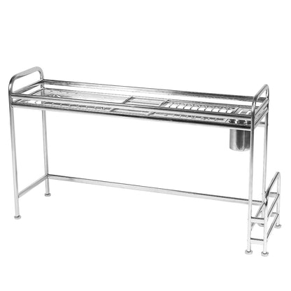 Over Sink Dish Drying Rack Shelf Stainless Steel Kitchen - HomeBrainsandBrawn
