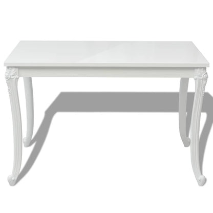 Dining Table 45.7"x26"x30" High Gloss White - Home Brains And Brawn