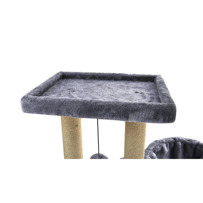 Fashion Design Cat Tree With Jute-Covered Scratching Posts, Grey - Home Brains And Brawn