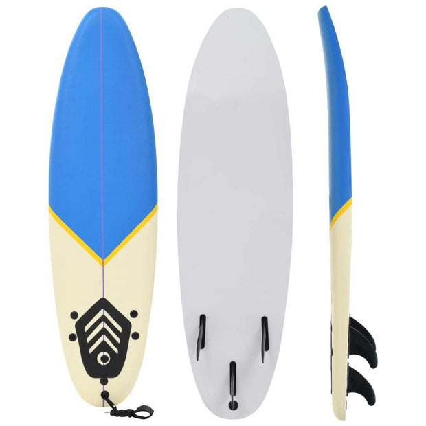 Surfboard 66.9" Blue and Cream - Home Brains And Brawn