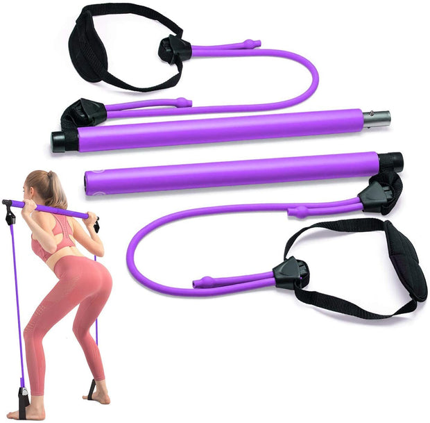 2 Latex Exercise Resistance Band - 2-Section Sticks - Home Brains And Brawn