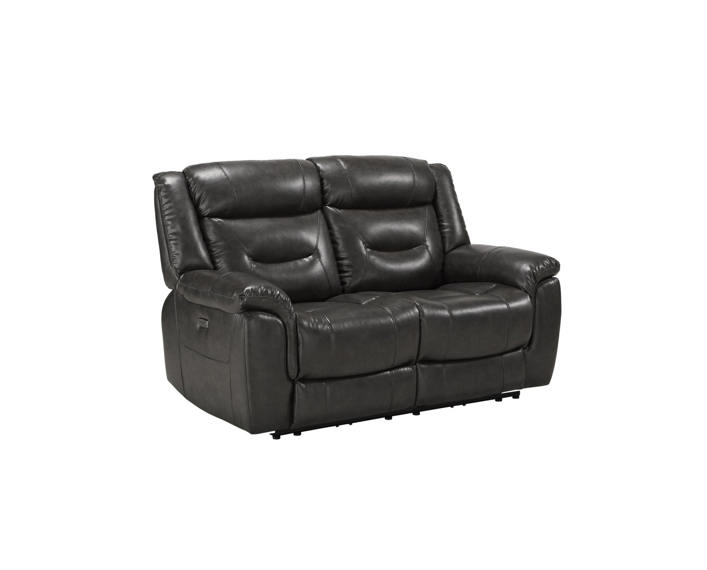 Imogen Loveseat Gray Leather-Aire YJ