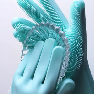 1 Pair Dishwashing Cleaning Gloves Magic Silicone Rubber Dish Washing Glove - Home Brains And Brawn