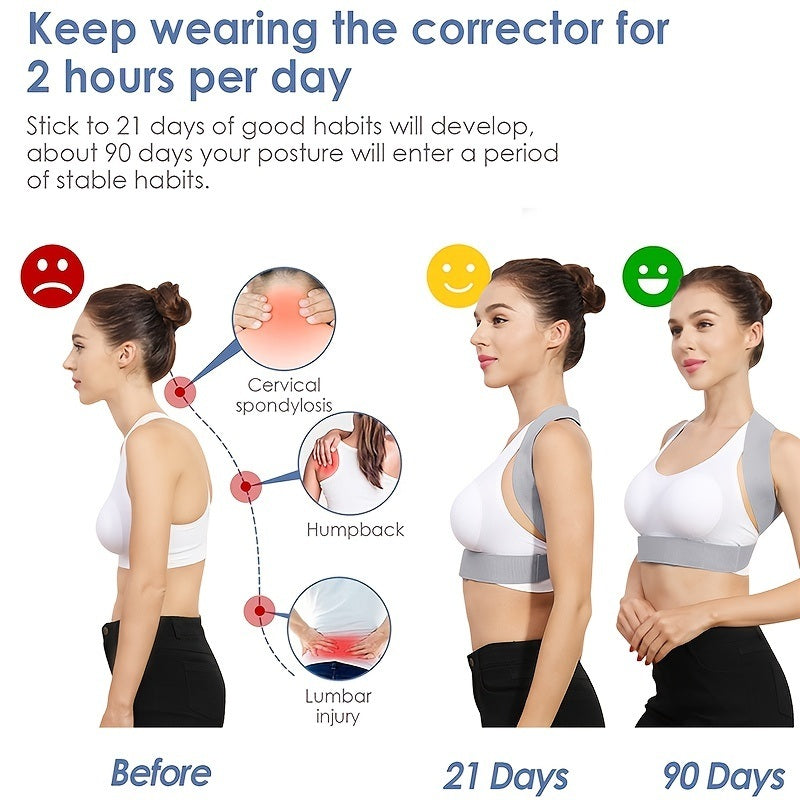 Posture Corrector; Adjustable Back Posture Correction Strap