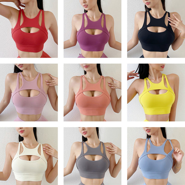 New Sexy Women's Sports Bra Top Women Tight Elastic Gym Sport Yoga Bras Bralette Crop Top Chest Pad Removable 13 Colors - Home Brains And Brawn
