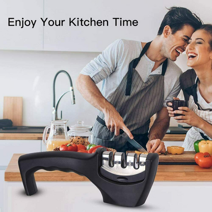 KNIFE SHARPENER Ceramic Tungsten Kitchen Knives Blade Sharpening System Tool USA XH - Home Brains And Brawn