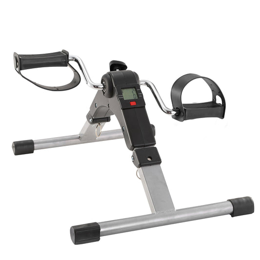Foldable Exercise Bike Pedal Fitness Exerciser Cycle Bike with LCD Display Mini Pedal Exerciser for Leg Arm Physical Therapy Home Office Gym - Home Brains And Brawn