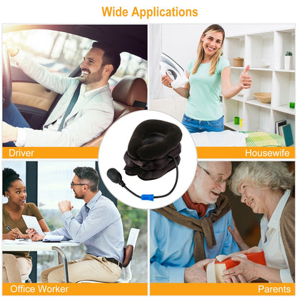 Inflatable Cervical Neck Traction Pillow Neck Shoulder Spine Alignment Pump - Home Brains And Brawn