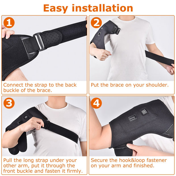 Heated Shoulder Brace Electric Heating Pad - Home Brains And Brawn
