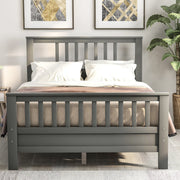 Hard Wood Platform Bed with Headboard Slatted Footboard - Home Brains And Brawn