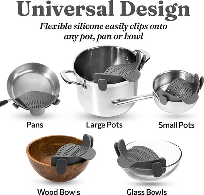 Kitchen Snap N Strain Pot Strainer and Pasta Strainer - Home Brains And Brawn