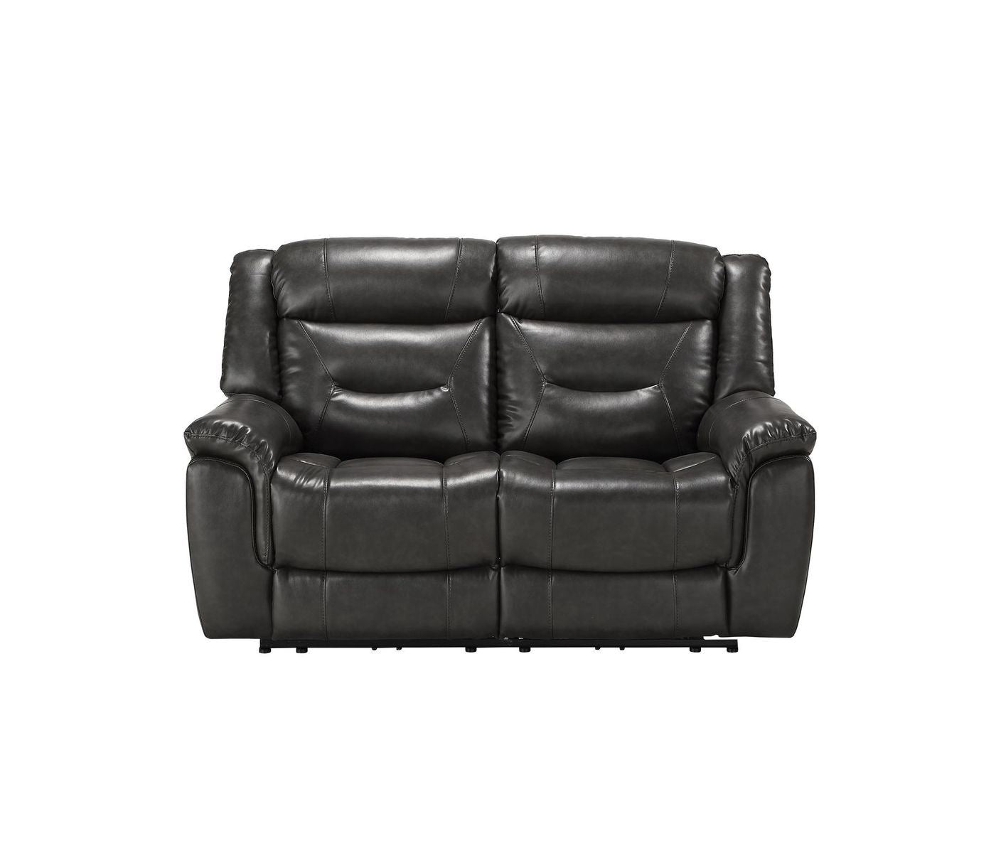 Imogen Loveseat Gray Leather-Aire YJ