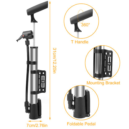 Mini Bike Pump Portable Bicycle Tire - Home Brains And Brawn
