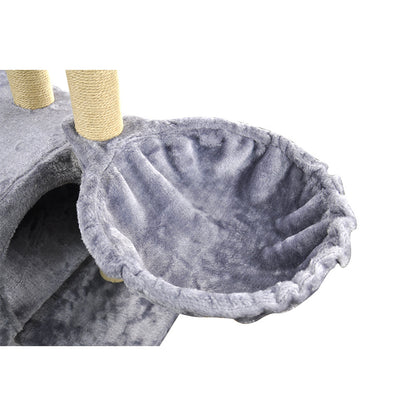 Fashion Design Cat Tree With Jute-Covered Scratching Posts, Grey - Home Brains And Brawn