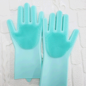 1 Pair Dishwashing Cleaning Gloves Magic Silicone Rubber Dish Washing Glove - Home Brains And Brawn