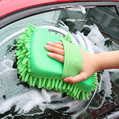 1pc Car Wash Mitt Chenille Microfiber Wash Sponge Scratch Free - Home Brains And Brawn