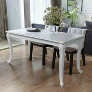 Dining Table 45.7"x26"x30" High Gloss White - Home Brains And Brawn