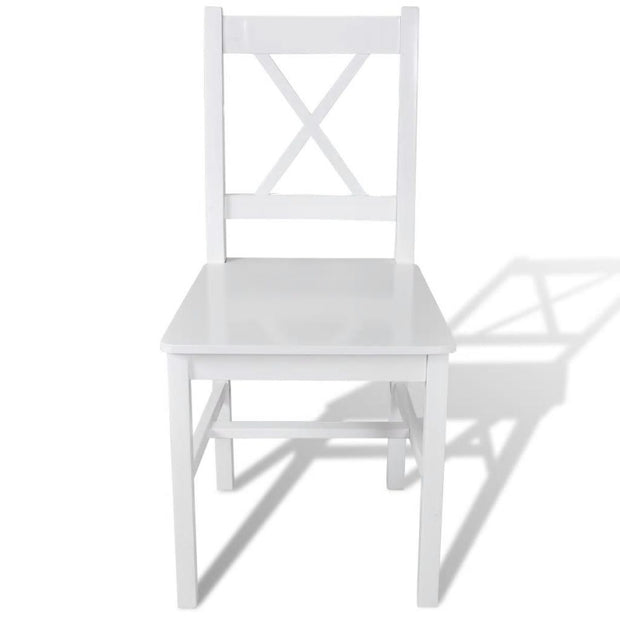 Dining Chairs 6 pcs White Pinewood - Home Brains And Brawn