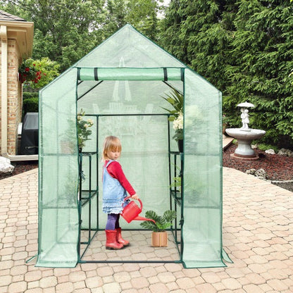 8 shelves Mini Walk In Greenhouse Outdoor Gardening Plant Green House - Home Brains And Brawn