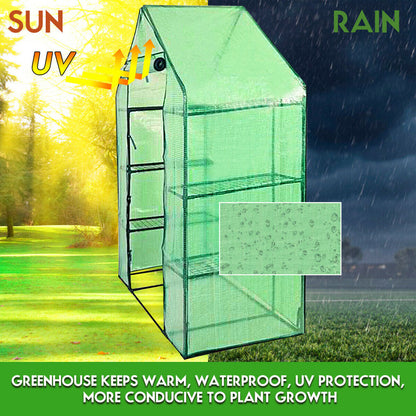 Shelves Walk-in Plant Greenhouse - HomeBrainsandBrawn