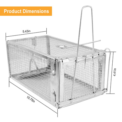 Rat Trap Cage Humane Live Rodent Trap Cage Mouse Control Bait Catch - Home Brains And Brawn