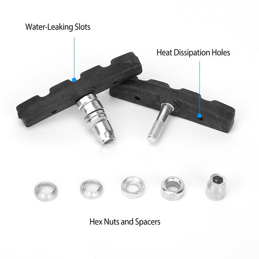 Bike Brake Pads Road Mountain Bicycle V-Brake Blocks Set 70mm Non-Slip V Bicycle Stop Caliper - Home Brains And Brawn