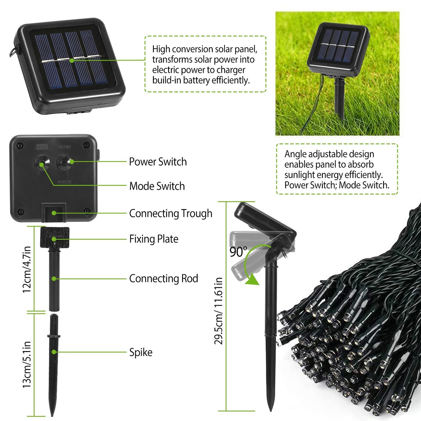 Solar String Lights LED Solar Power Fairy String Light