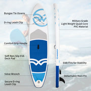 inflatable paddle board 10'6 including isup paddle, paddleboard backpack, pump, leash - Home Brains And Brawn