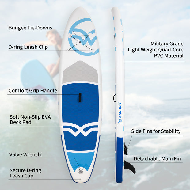 inflatable paddle board 10'6 including isup paddle, paddleboard backpack, pump, leash - Home Brains And Brawn