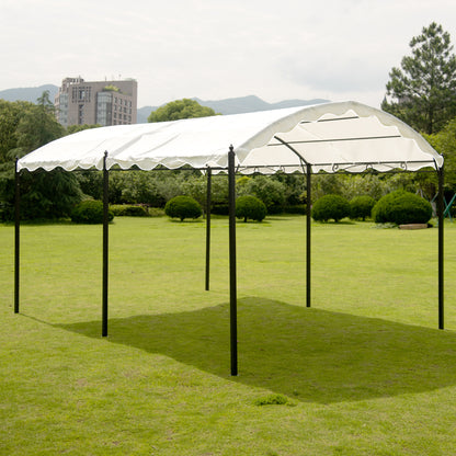 Outdoor Patio 13' ft L. x 10' ft. W. Iron Carport Shelter Garage Tent - Home Brains And Brawn
