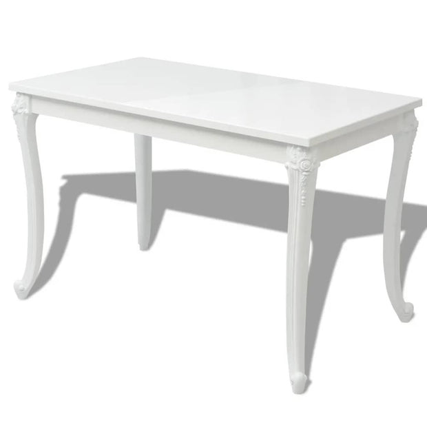 Dining Table 45.7"x26"x30" High Gloss White - Home Brains And Brawn
