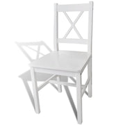 Dining Chairs 6 pcs White Pinewood - Home Brains And Brawn