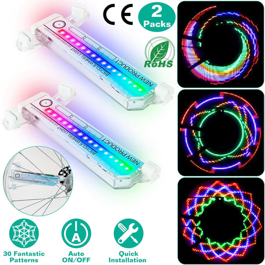 Patterns Cycling Lights Rainbow Wheel Tire Flash Lamp - HomeBrainsandBrawn
