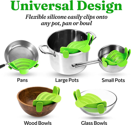 Kitchen Snap N Strain Pot Strainer and Pasta Strainer - Home Brains And Brawn