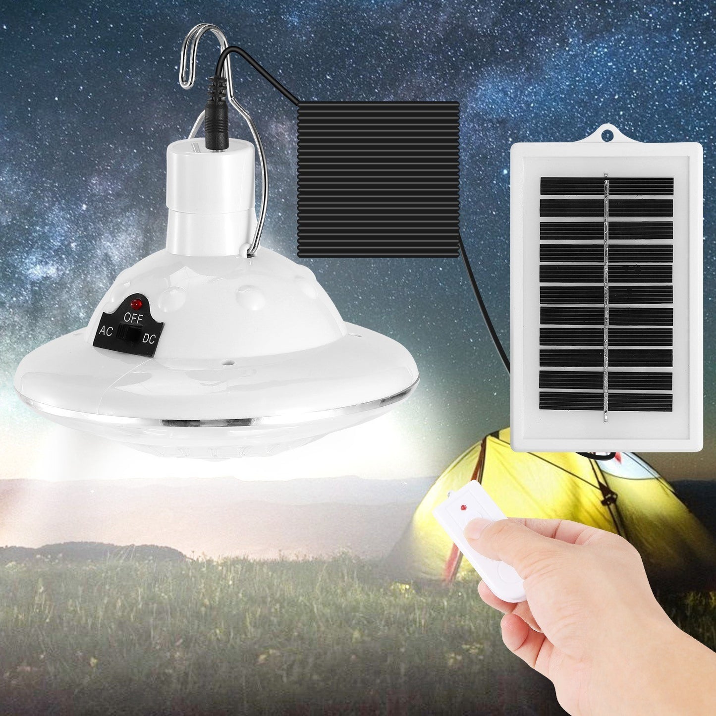 Solar Camping Light Hanging LED Bulb Lamp Portable Lantern Emergency Light